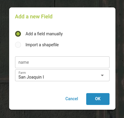 Add new field dialog