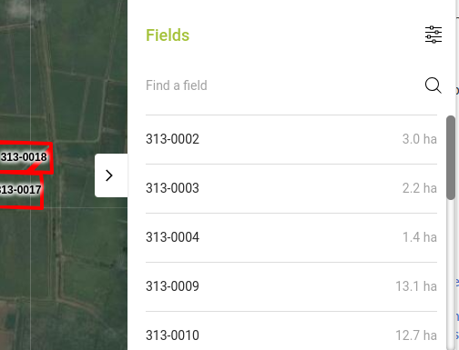 Fields sidebar